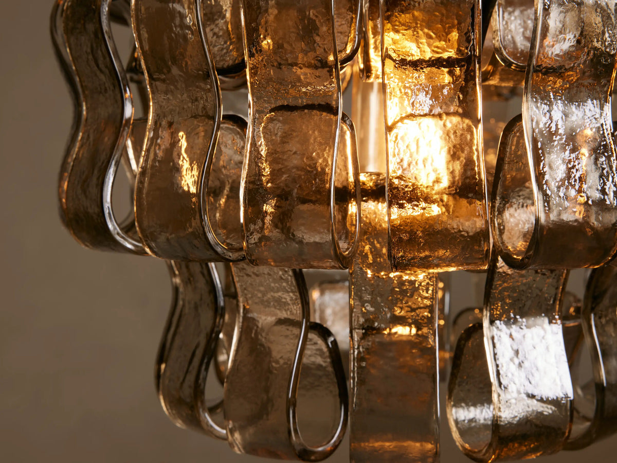 Ghiaccio Glass Modern Pendant in Green and Brass — product view 27