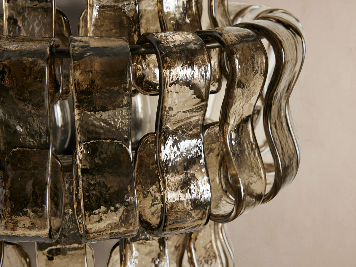 Modern Glass Sconce in Green Glass and Bronze — product view 15