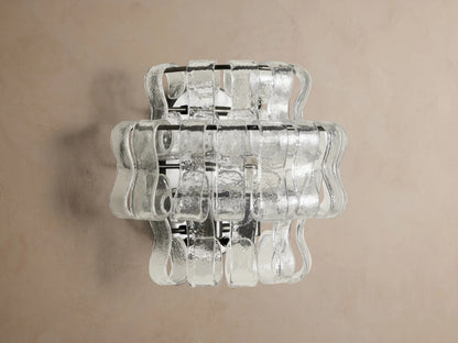 Modern Glass Sconce in Green Glass and Bronze — product view 8