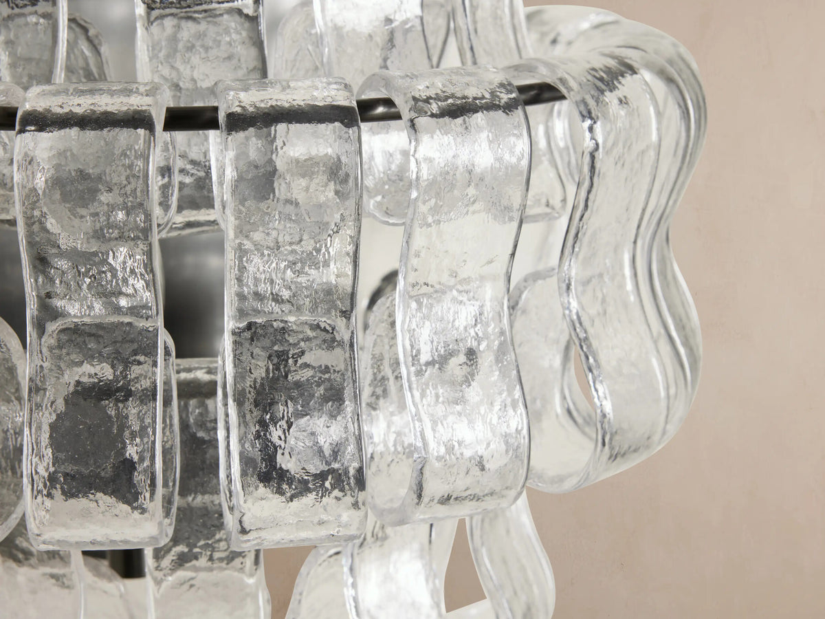 Modern Glass Sconce in Green Glass and Bronze — product view 9