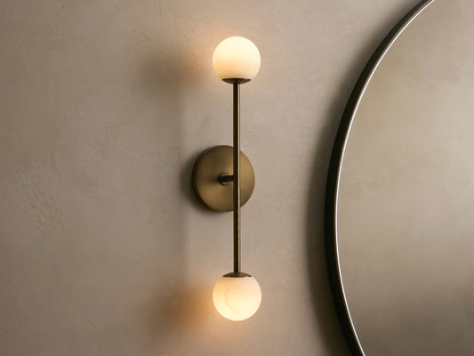 Modern Stone Sconce Double LED Wall Light — product view 1
