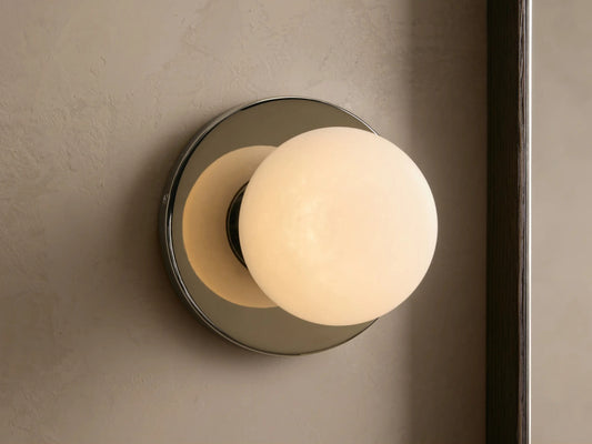 Girouette Modern Stone Sconce in Nickel — product view 1