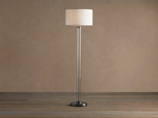 Glass Column Lamp in Nickel — product view 1