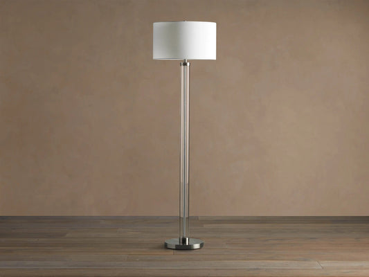 Glass Column Lamp in Nickel — product view 2