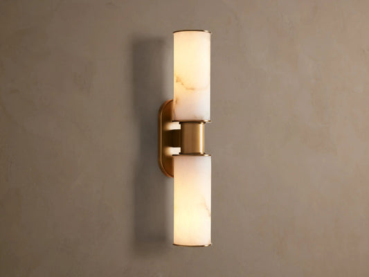 Harlin Alabaster Sconce Double Wall Light — product view 1