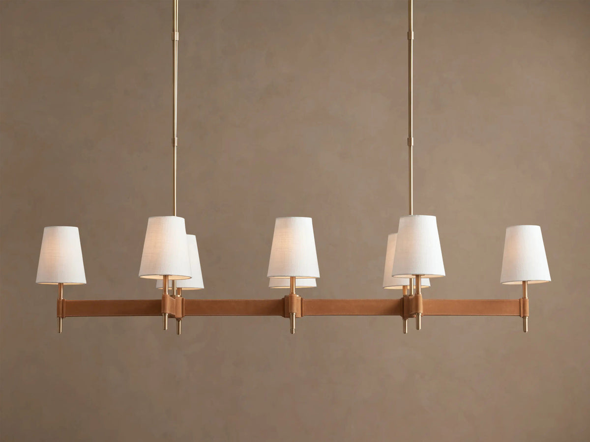 Modern Brass Light Linear Chandelier — product view 1