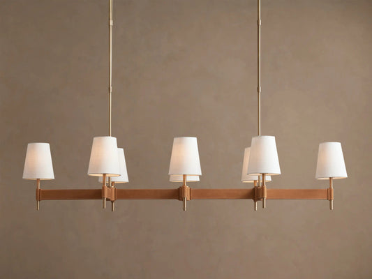 Modern Brass Light Linear Chandelier — product view 1