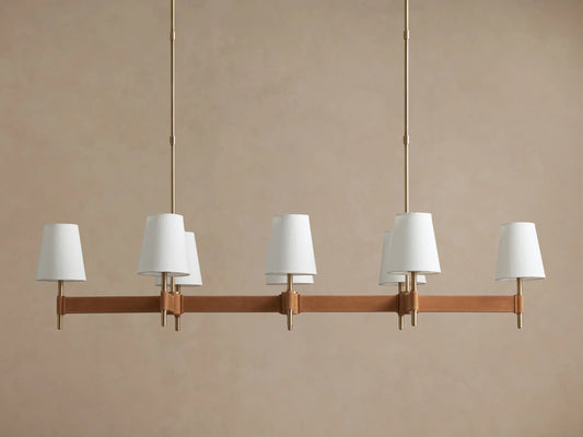 Modern Brass Light Linear Chandelier — product view 2