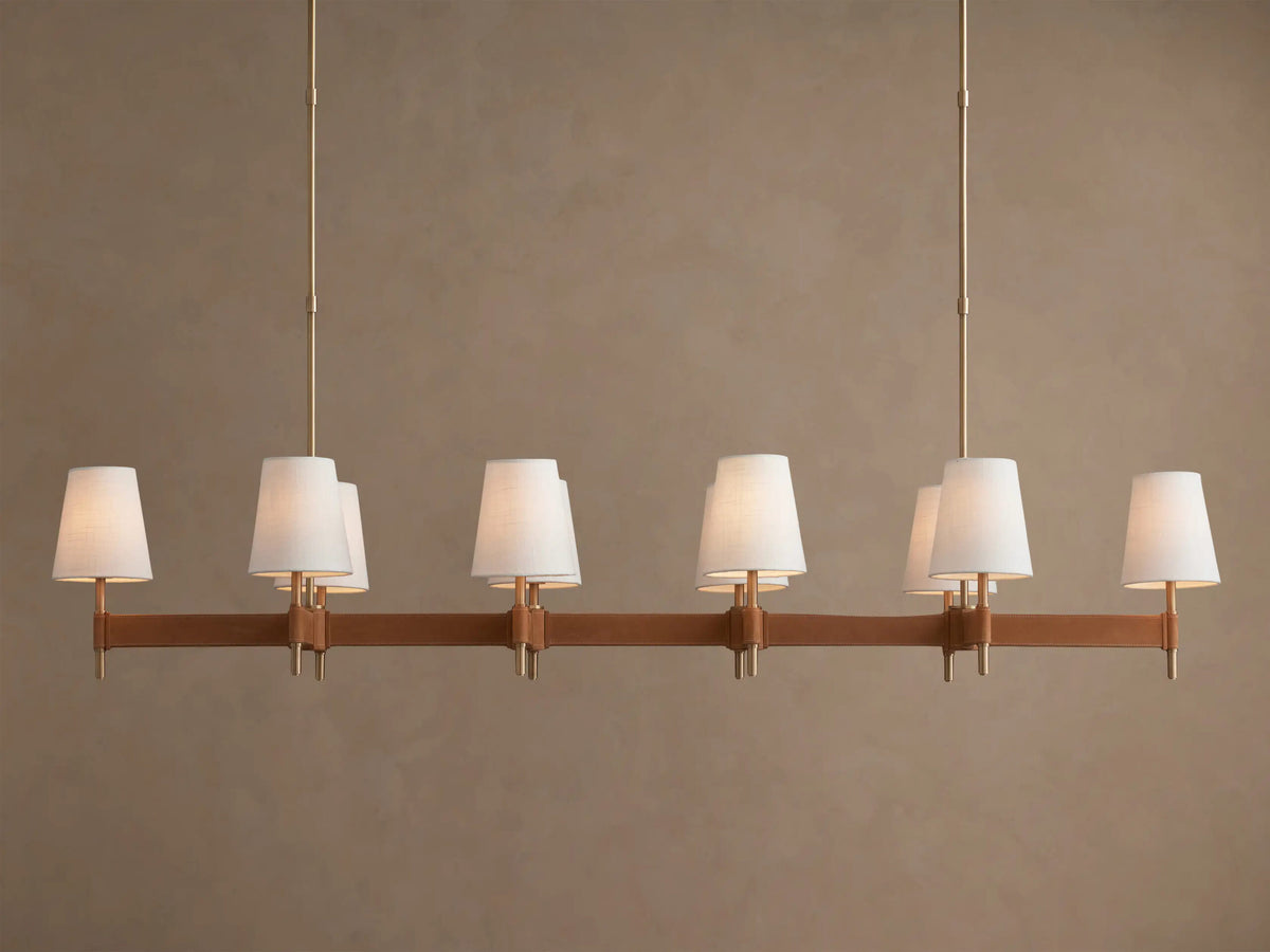 Modern Brass Light Linear Chandelier — product view 5