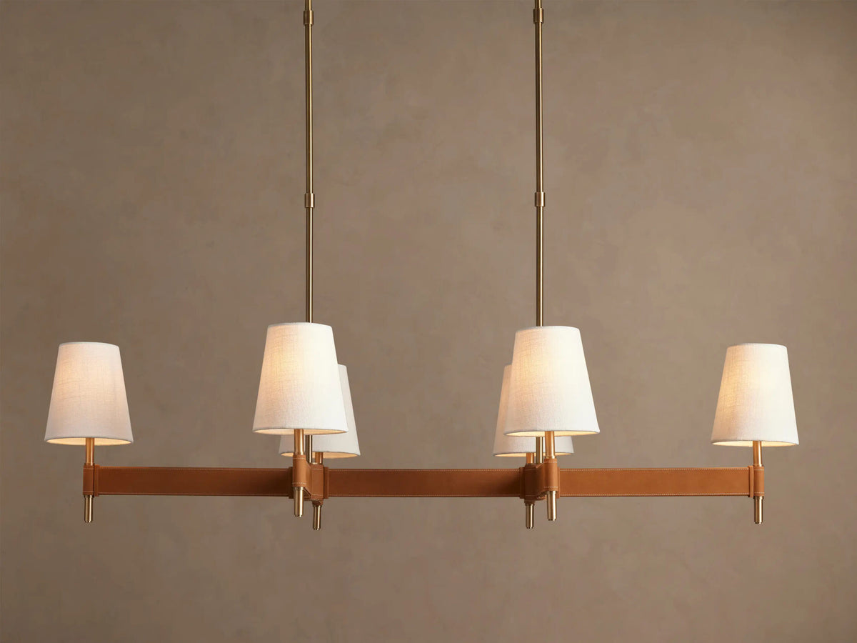 Modern Brass Light Linear Chandelier — product view 9
