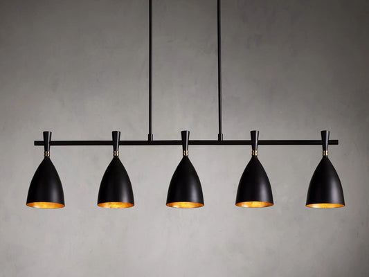 Jacarra bronze chandelier Linear Five Light — product view 1
