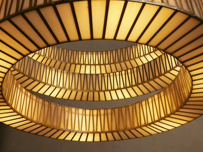 Brass Glass Chandelier 3 Tier Round — product view 4