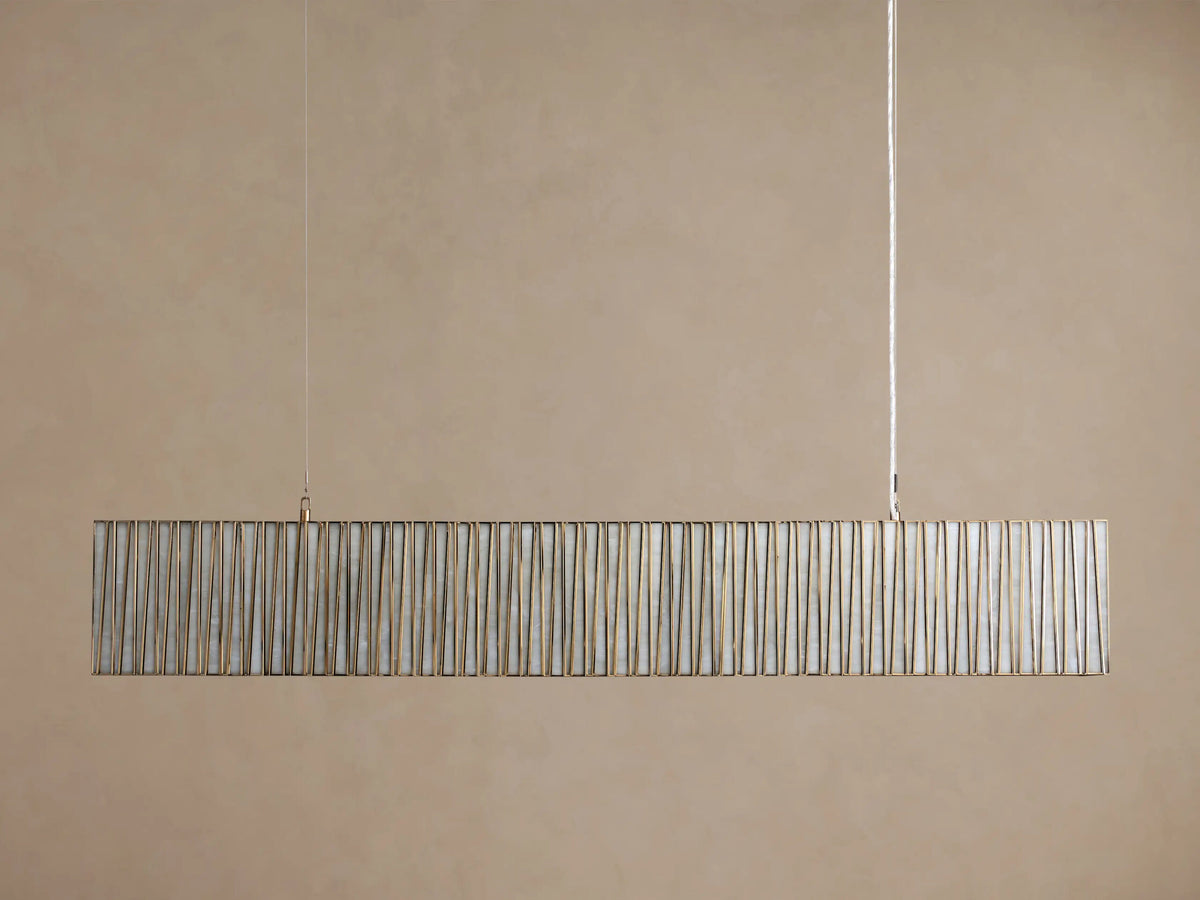 Brass Chandelier Rectangular Glass Light — product view 10