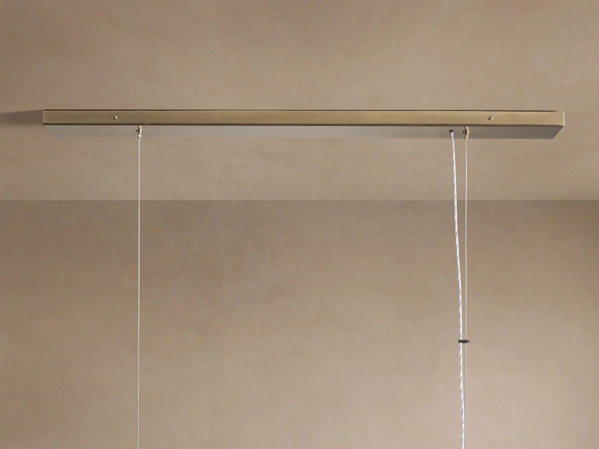 Brass Chandelier Rectangular Glass Light — product view 4