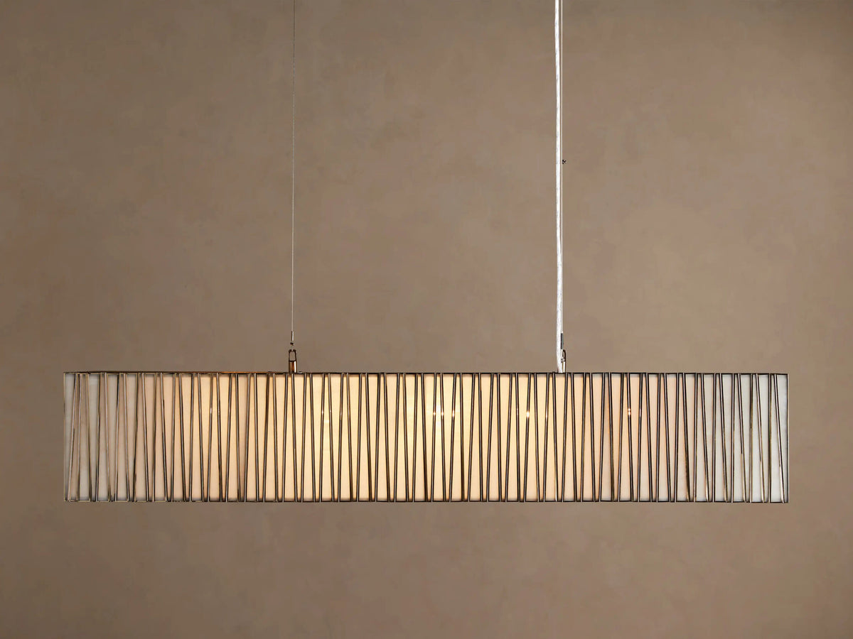 Brass Chandelier Rectangular Glass Light — product view 5