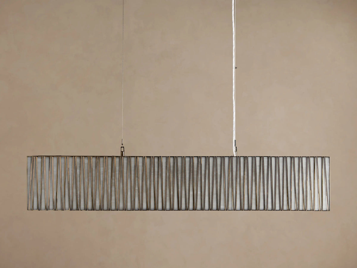 Brass Chandelier Rectangular Glass Light — product view 6