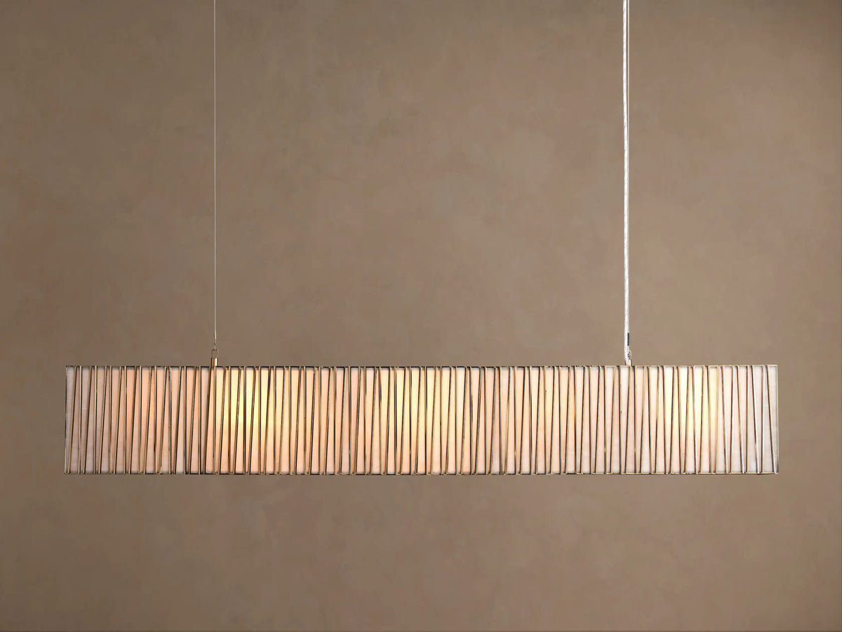 Brass Chandelier Rectangular Glass Light — product view 9