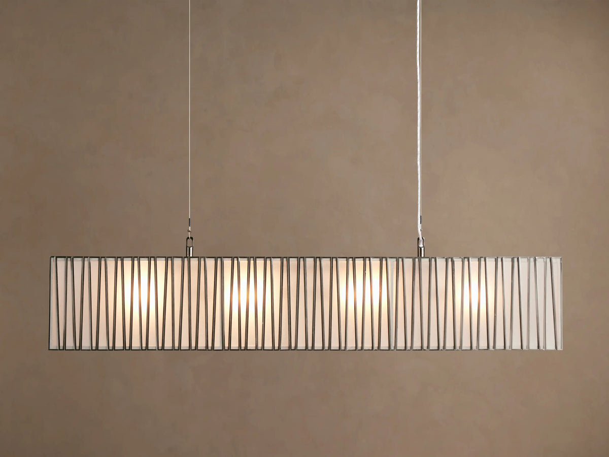 Nickel Linear Light Rectangular Chandelier — product view 1