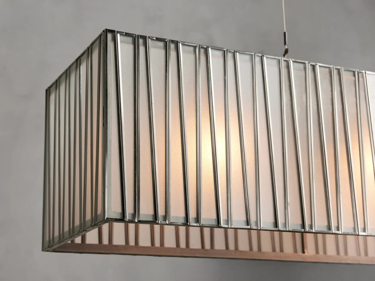 Nickel Linear Light Rectangular Chandelier — product view 11