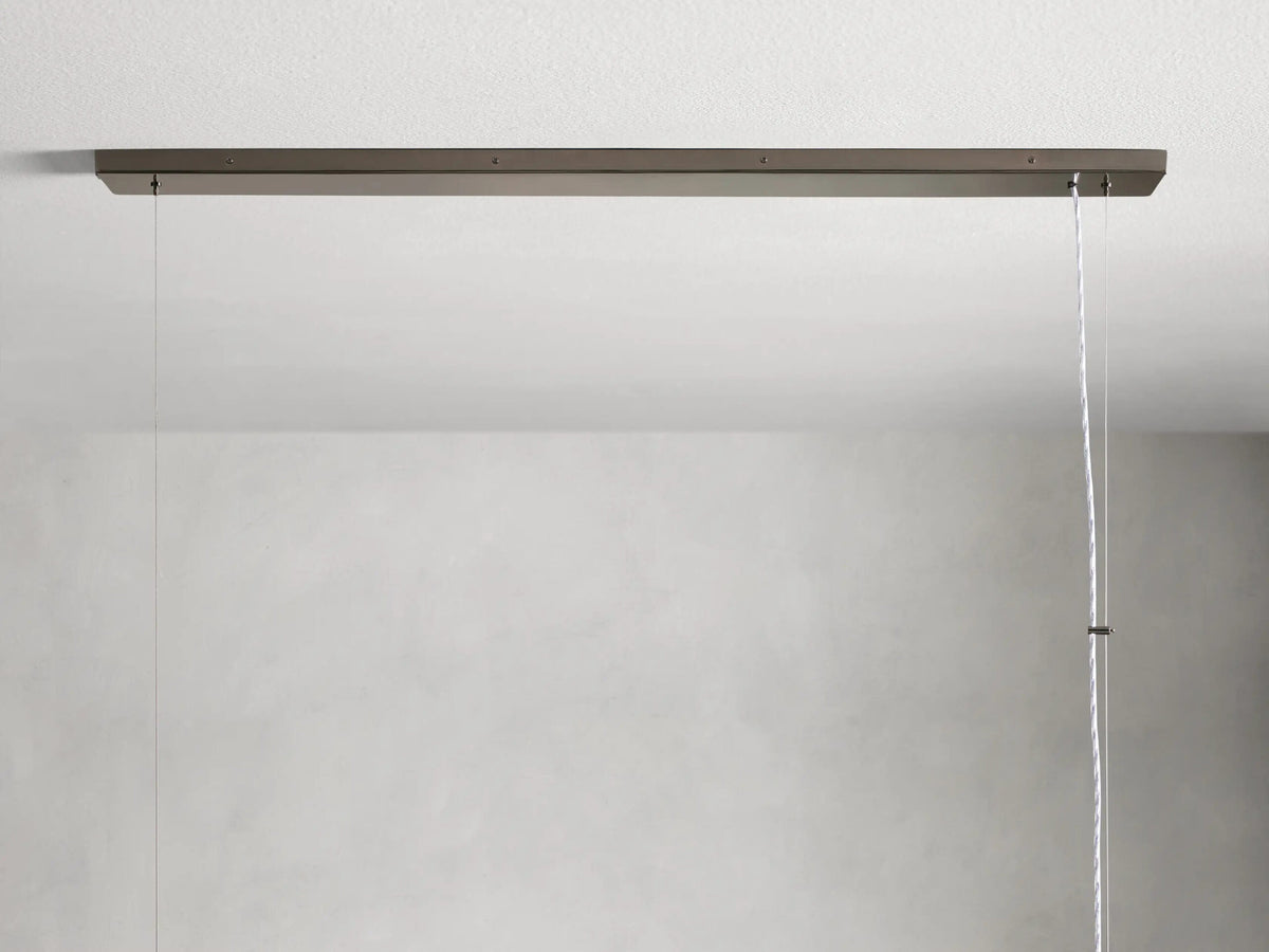 Nickel Linear Light Rectangular Chandelier — product view 12