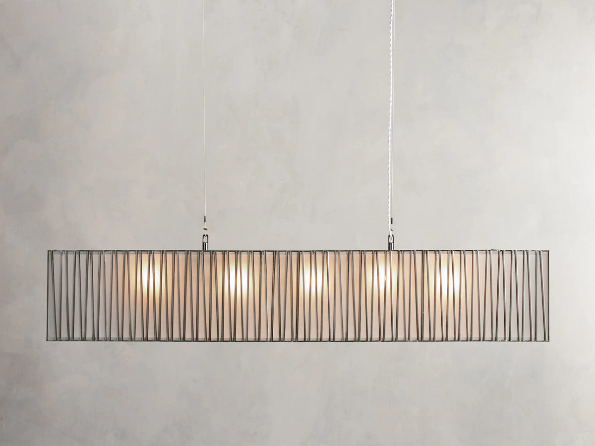 Nickel Linear Light Rectangular Chandelier — product view 5