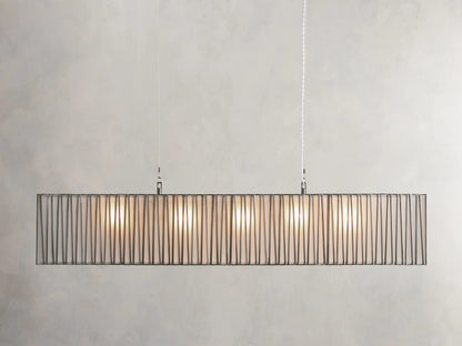 Nickel Linear Light Rectangular Chandelier — product view 5