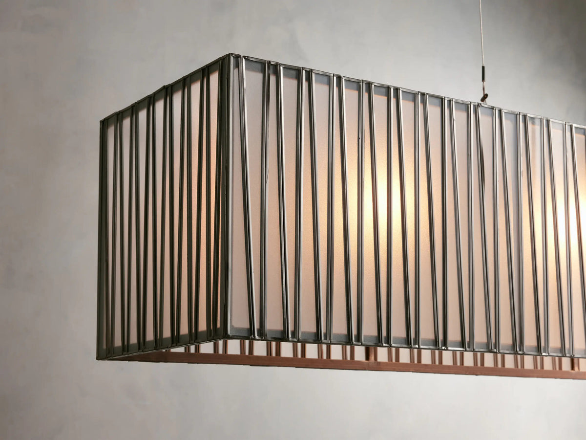 Nickel Linear Light Rectangular Chandelier — product view 7