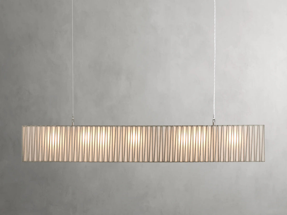 Nickel Linear Light Rectangular Chandelier — product view 9