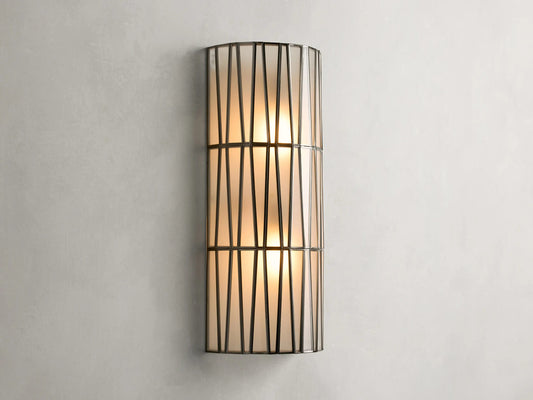 Jeunet Nickel Glass Sconce 24 Inch Wall Light — product view 1