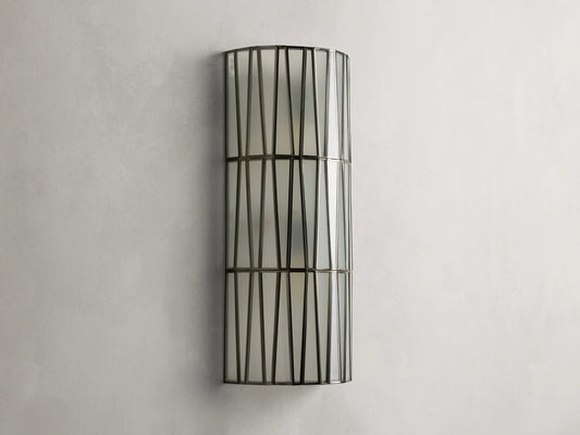 Jeunet Nickel Glass Sconce 24 Inch Wall Light — product view 2