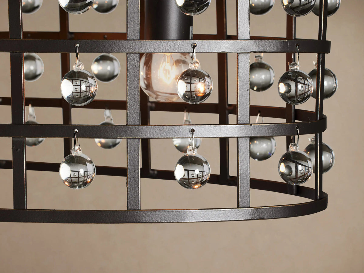 La Cage Oval Iron Cage Chandelier in Bronze — product view 3