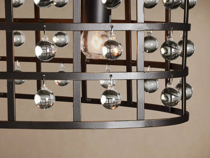 La Cage Oval Iron Cage Chandelier in Bronze — product view 3