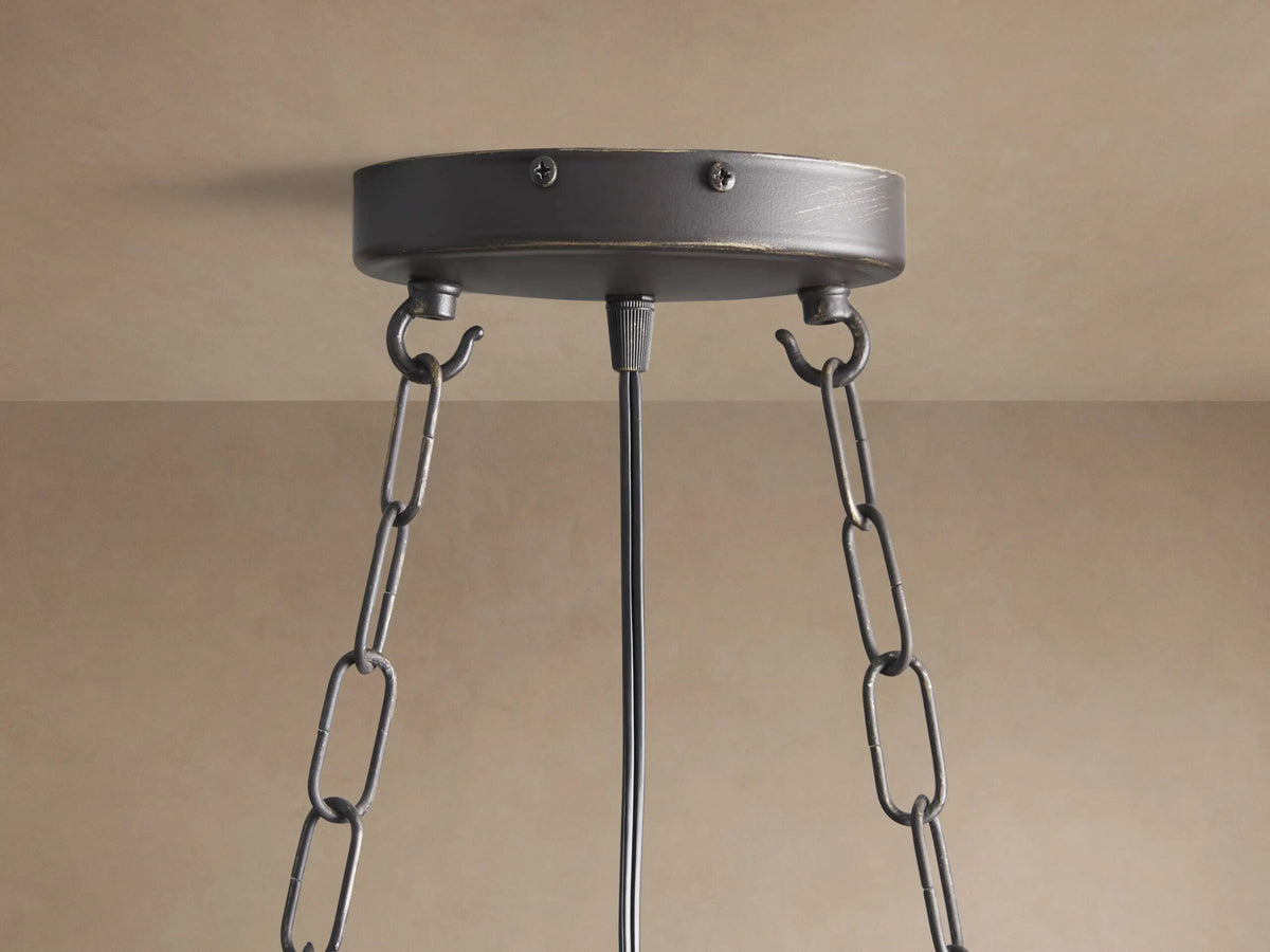 La Cage Oval Iron Cage Chandelier in Bronze — product view 4
