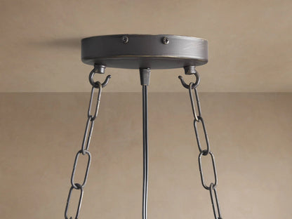 La Cage Oval Iron Cage Chandelier in Bronze — product view 4