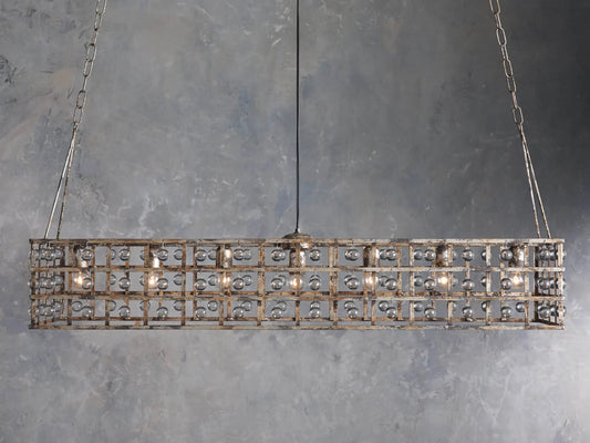 La Cage Iron Cage Chandelier in Silver Clay — product view 1