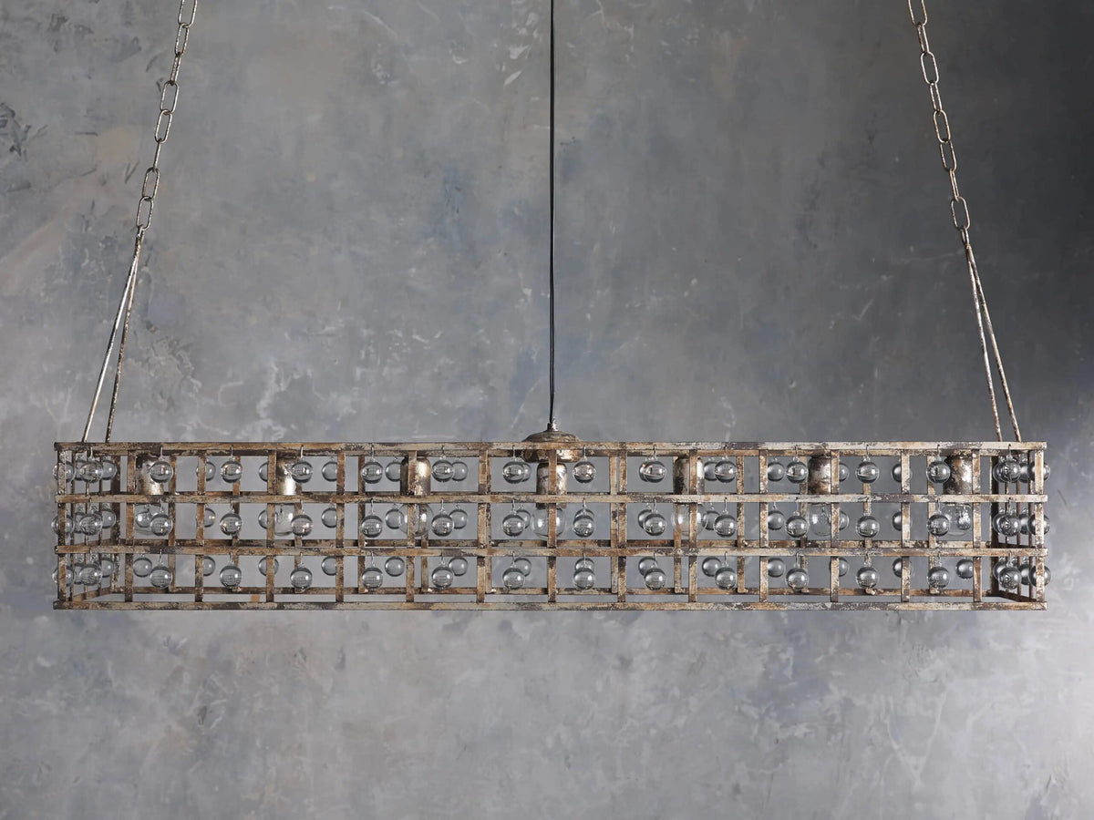 La Cage Iron Cage Chandelier in Silver Clay — product view 2