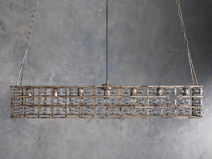 La Cage Iron Cage Chandelier in Silver Clay — product view 2