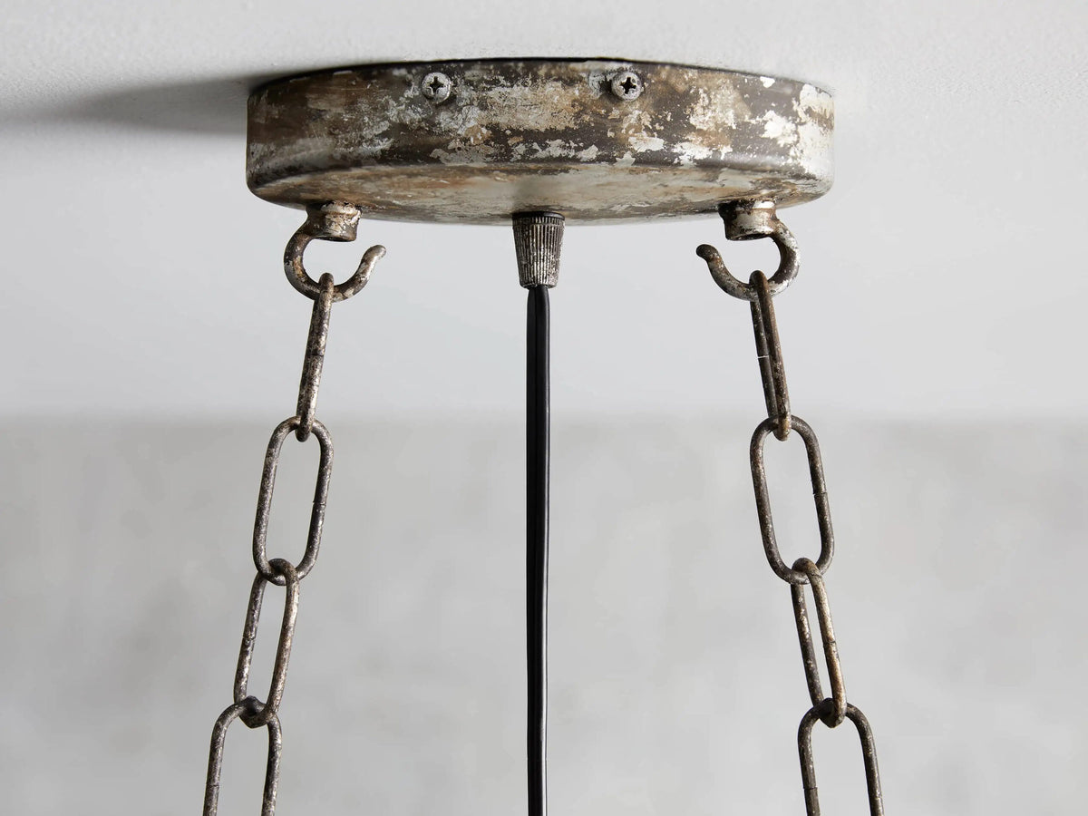 La Cage Iron Cage Chandelier in Silver Clay — product view 4