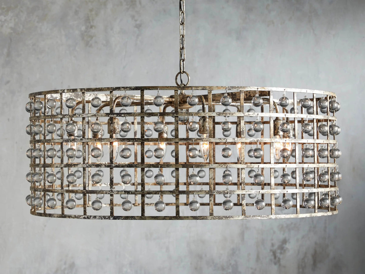 La Cage Iron Cage Chandelier 8 Light Silver Clay — product view 1