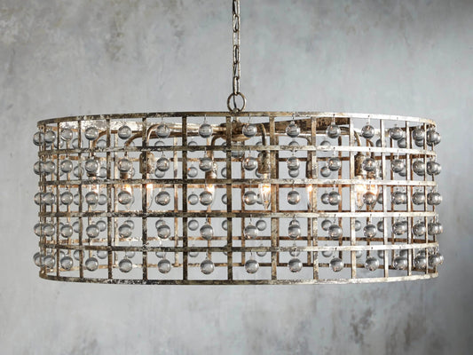 La Cage Iron Cage Chandelier 8 Light Silver Clay — product view 1
