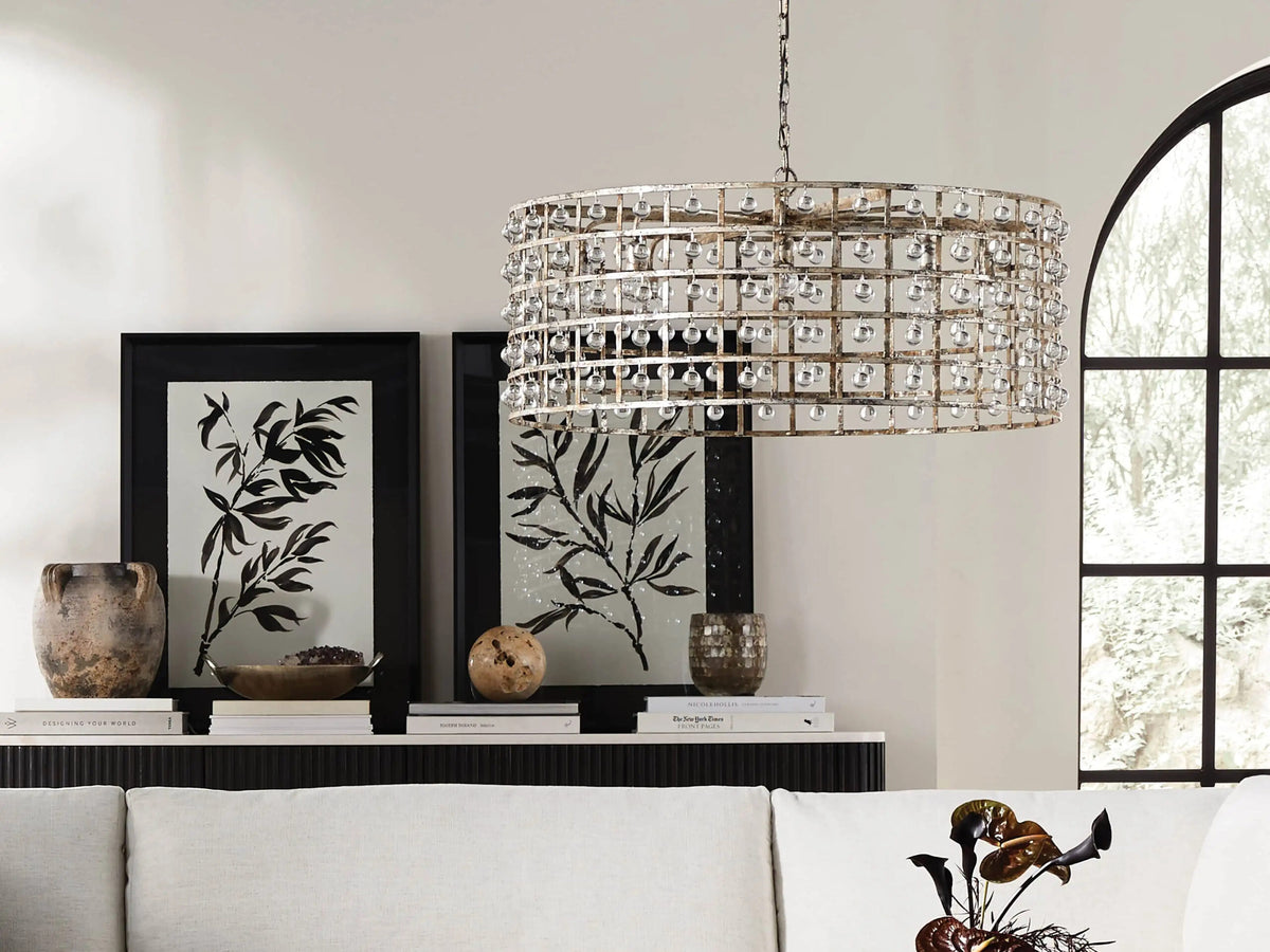 La Cage Iron Cage Chandelier 8 Light Silver Clay — product view 3