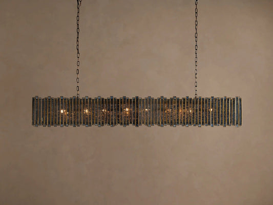 Laila 70 Inch Rectangular Copper Chandelier — product view 1