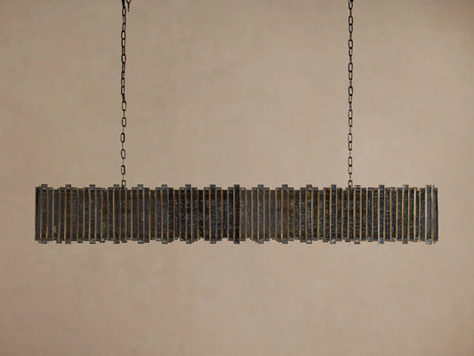 Laila 70 Inch Rectangular Copper Chandelier — product view 2