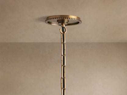 Brass Cone Pendant with Milk Glass Shade and Chain — product view 4