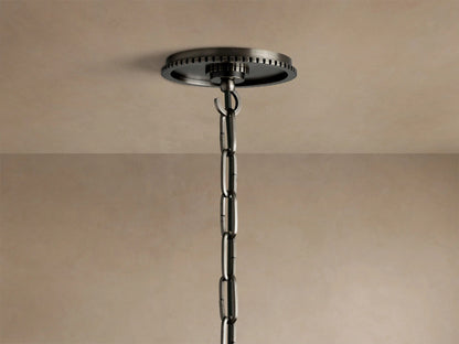 Bronze Cone Pendant with Clear Glass and Chain — product view 4