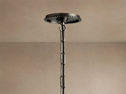 Large Bronze Pendant Light with Milk Glass Cone Shade — product view 4