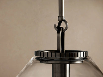 Large Bronze glass cone pendant with Clear Glass — product view 3