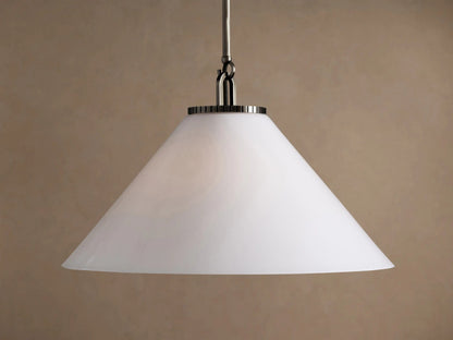 Bronze Glass Pendant Large Cone with Milk Glass — product view 1