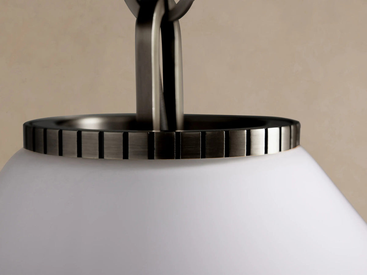 Bronze Glass Pendant Large Cone with Milk Glass — product view 3