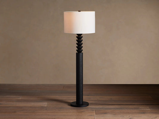 Black Oak Lamp Lathe Floor Lamp — product view 1